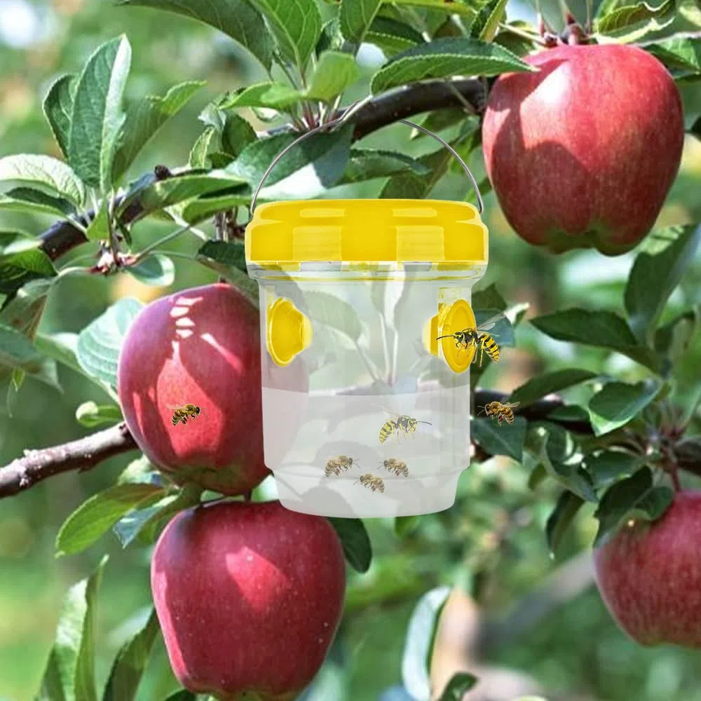 4 Piezas Trampa Avispas Exterior Jardin Balcon, Trampa Avispas Asiaticas, Trampa Botella Redondo Para Moscas Fruta Drosófila Mosquitos Insecto, Para Atrayente Cebo Liquido Colgante Reutilizable