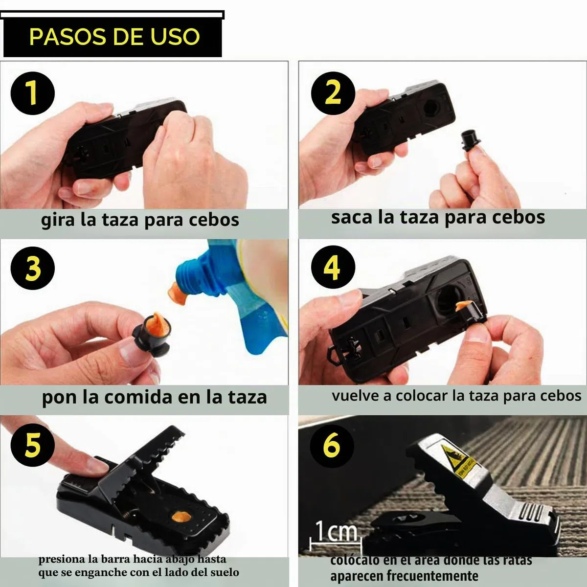 Trampas para Ratones, (Paquete de 6) Trampas para Rata Ratón de Respuesta Rápida Control de Roedores Asesino de Ratón Trampa de Rat Reutilizable Fácil Ratonera Snap Trap