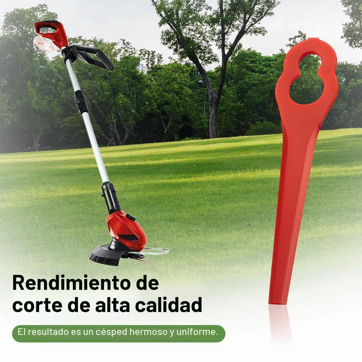 100 piezas cuchillas de repuesto compatibles para cortacésped Einhell cuchillas de repuesto cortabordes de plástico…