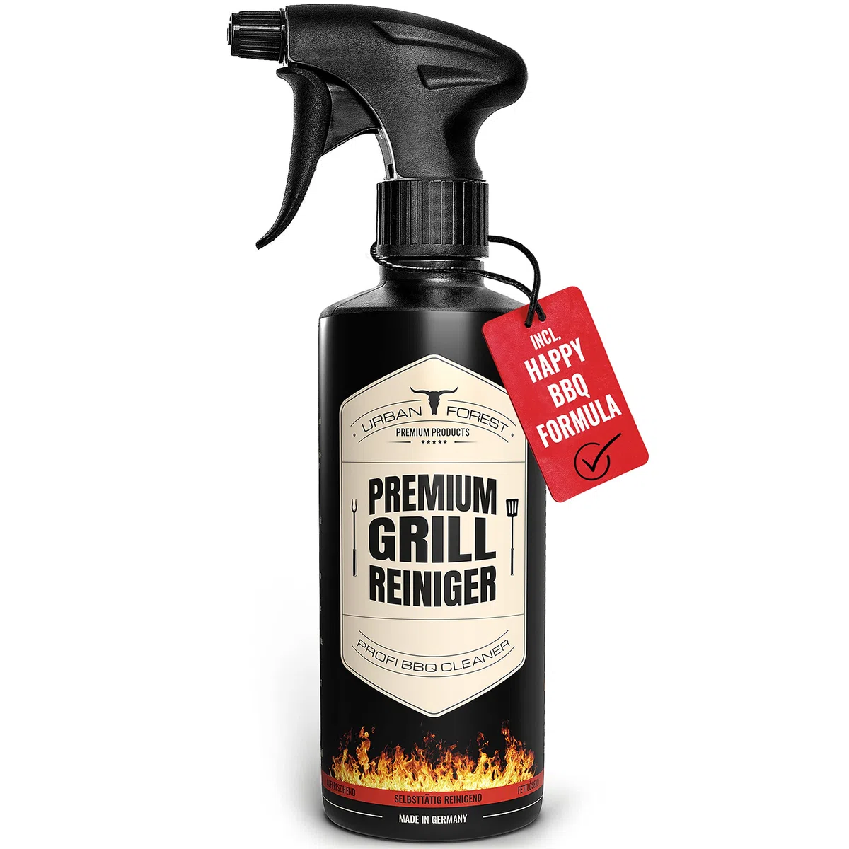 Urban Forest - Limpiador de horno Extrem y gel de limpieza para parrillas, como limpiador potente, elimina la resina de humo, para hierro fundido y ollas de hierro fundido, 500 ml