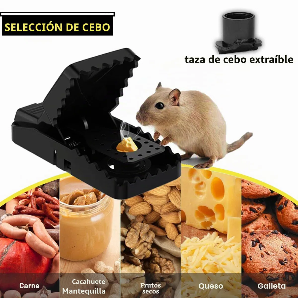 Trampas para Ratones, (Paquete de 6) Trampas para Rata Ratón de Respuesta Rápida Control de Roedores Asesino de Ratón Trampa de Rat Reutilizable Fácil Ratonera Snap Trap