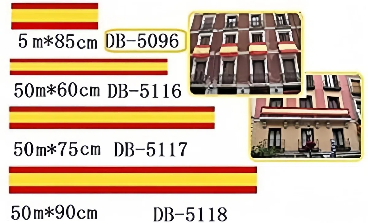 Durabol Bandera de España Sin Escudo 500 cm x 85 cm Spain Banderas Larga valla de tela