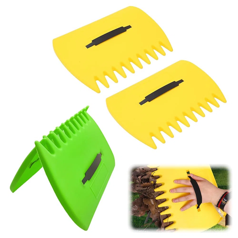 2 pares de recolectores de hojas con asa, 33,5 x 23,5 x 1,5 cm, diseño ergonómico y ligero para recoger fácilmente hojas robustas, agarrador de hojas para manos para limpiar césped, patio y residuos