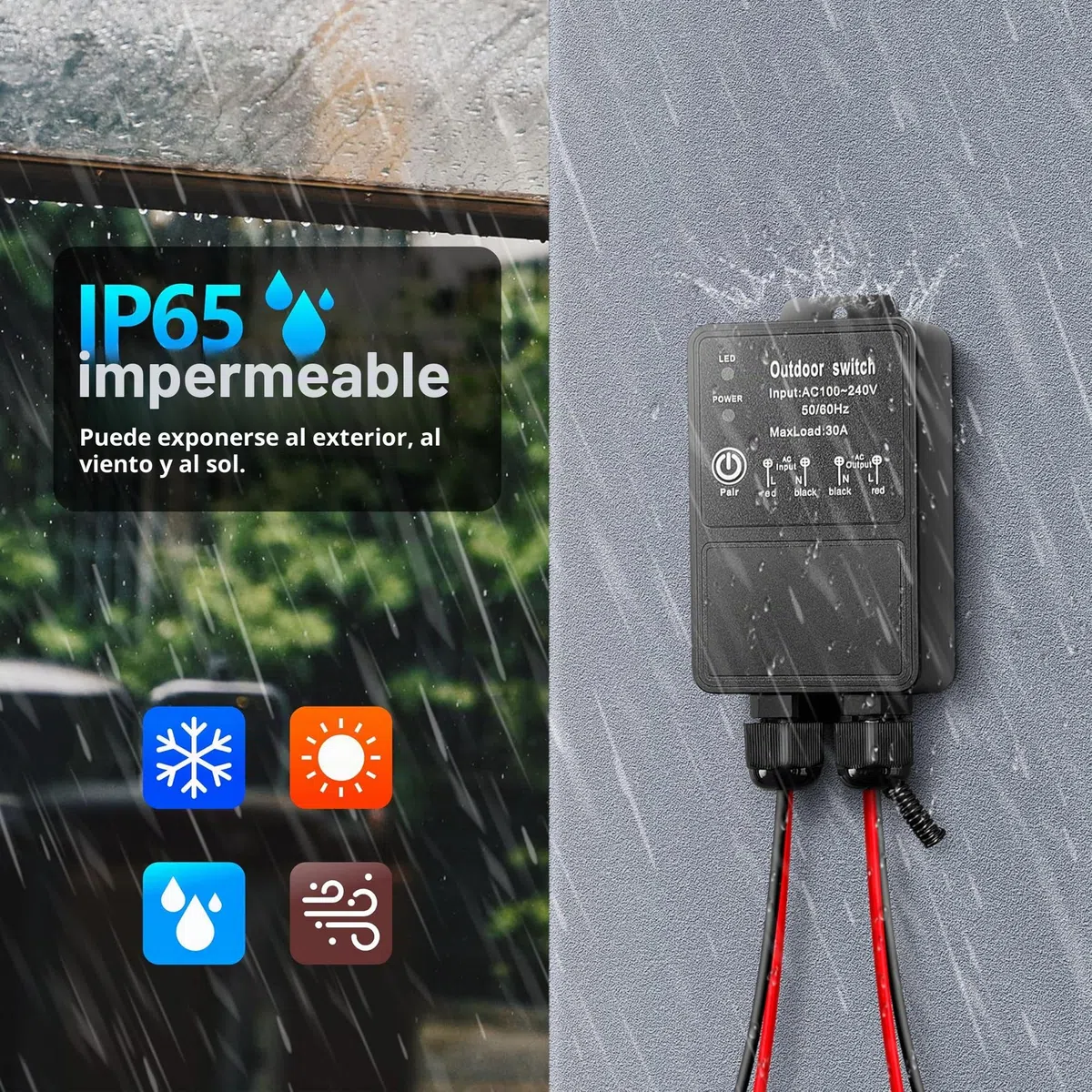 DieseRC Control remoto inalámbrico impermeable Interruptor de radio control AC 240V/220V 30A Relé Receptor para Wet Location Outdoor Yard Area Luz Bomba de agua Granja riego techo Jardín Calle Garaje