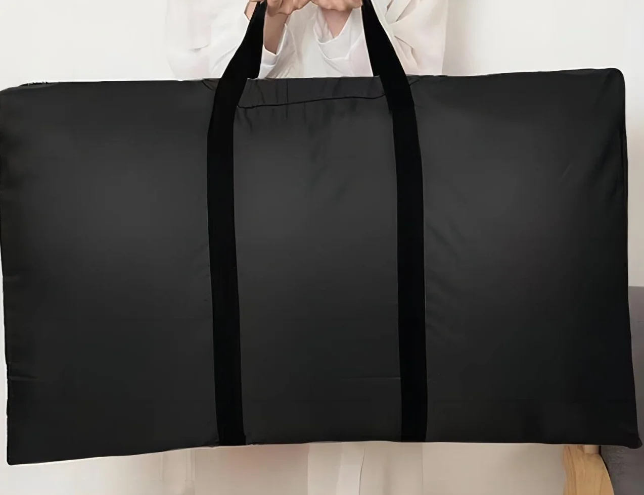 Bolsa de Almacenamiento Impermeable150L, 1 Piezas Bolsa de Almacenamiento para Cojines Jardín, Bolsa de Mudanzas Oxford Recubierta de Poliéster 420D(L100xW27xH56cm, Negro)