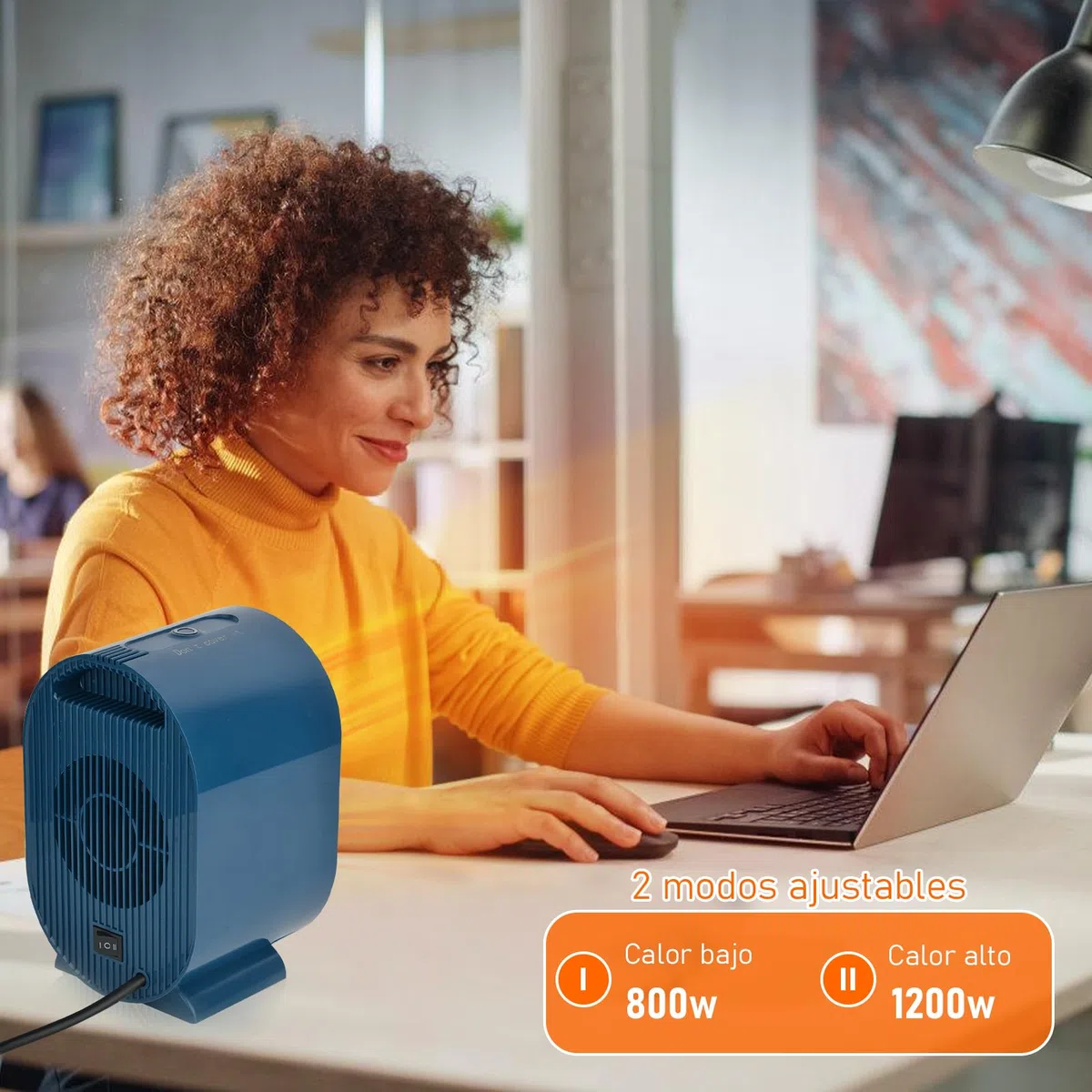 1200W Calefactor Bajo Consumo, Calentador Cerámico Silencioso,Protección contra el sobrecalentamiento/Automatic Shut-Off, Calefactor Electrico Para 20m2, baño, Oficina, Hogar, Dormitorio