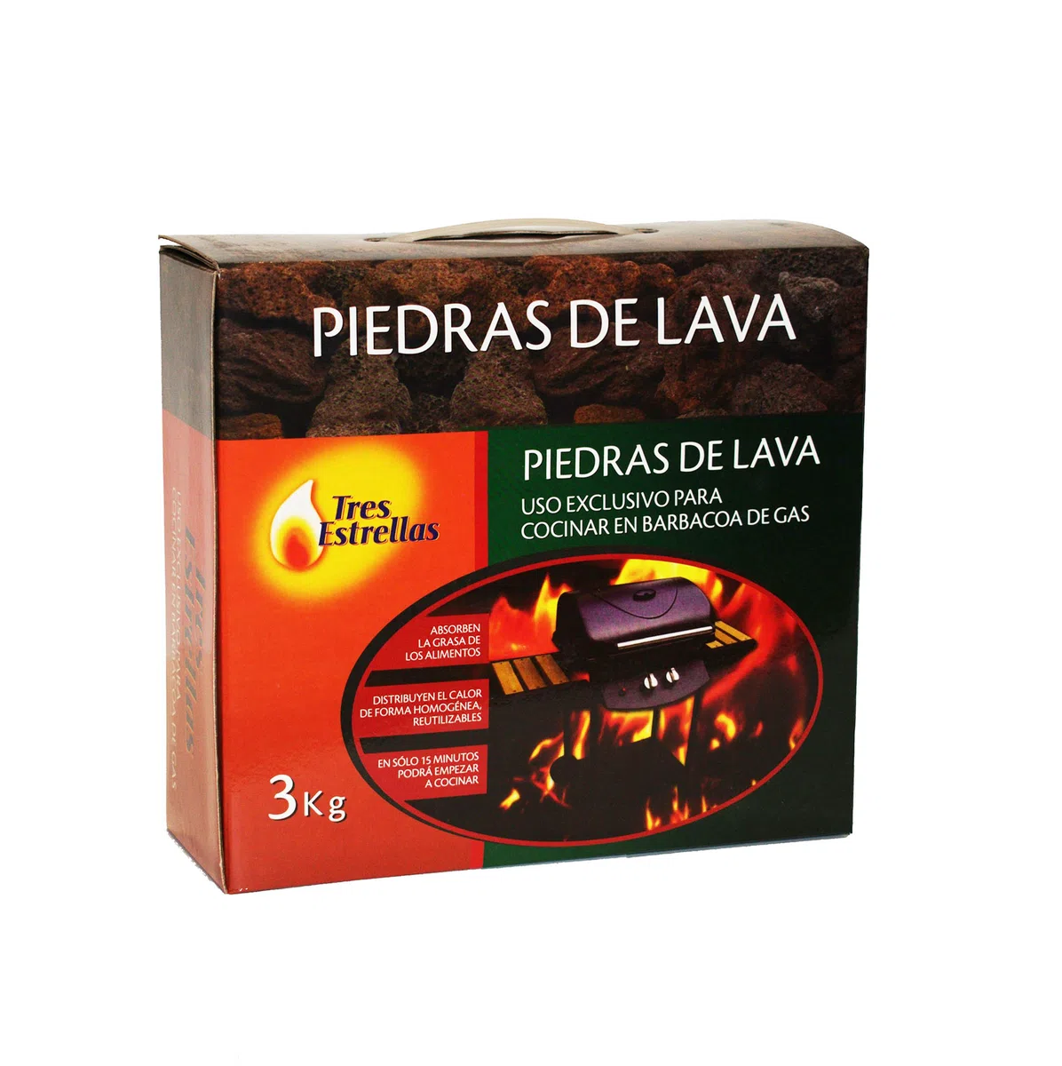 Piedras Volcánicas para Barbacoa, 3 kg | Rocas de Lava Perfectas para Cocinar en Parrilla Eléctrica