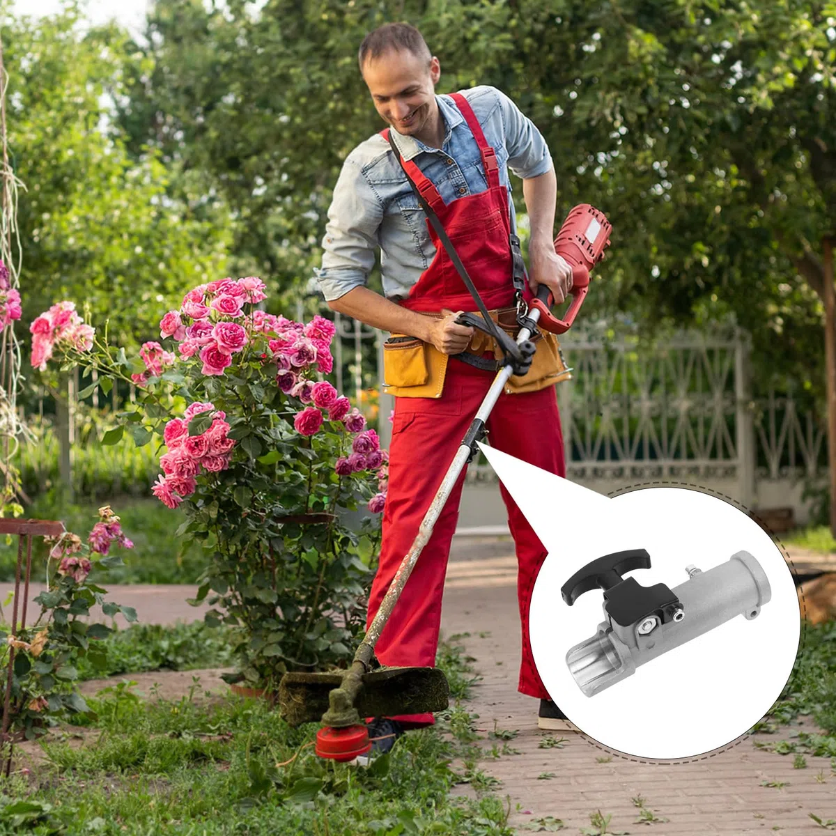 Eje Resistente Conector Aluminio Recortadora de para de 28 Mm de Accesorio Compatible y para Herramientas de Jardinería y Desbrozadoras