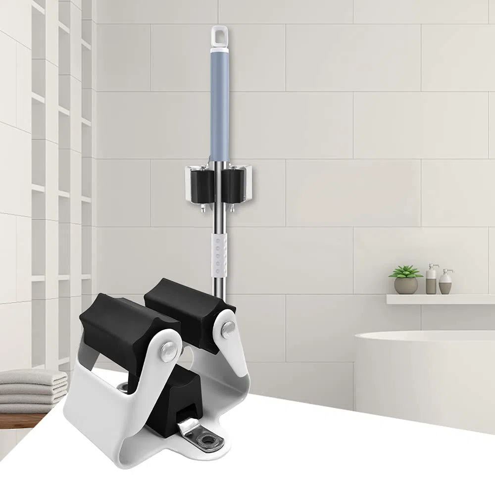 3-H Cuelga Escobas Pared 20 Piezas, Soporte Escobas Pared Acero Inoxidable Colgador Escobas y Fregonas 0,7MM Espesor Antideslizante, 5KG Soporte, Tornillos Incluidos para Cocina,Baño,Garaje,Jardín