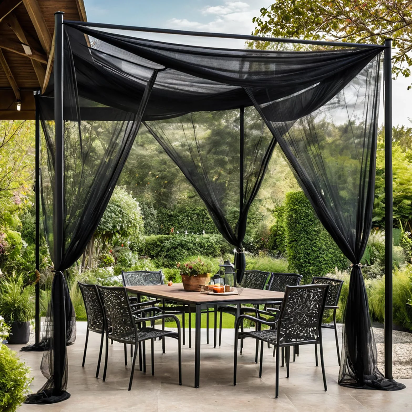 3 x 6m Malla Anti Mosquitos,Tela para Mosquitera, Red Antimosquitos Barrera para Mosquito Moscas Insecto y Pájaros para Jardín, Patio, Cenador, Piscinas y Protección de Plantas(Negro)