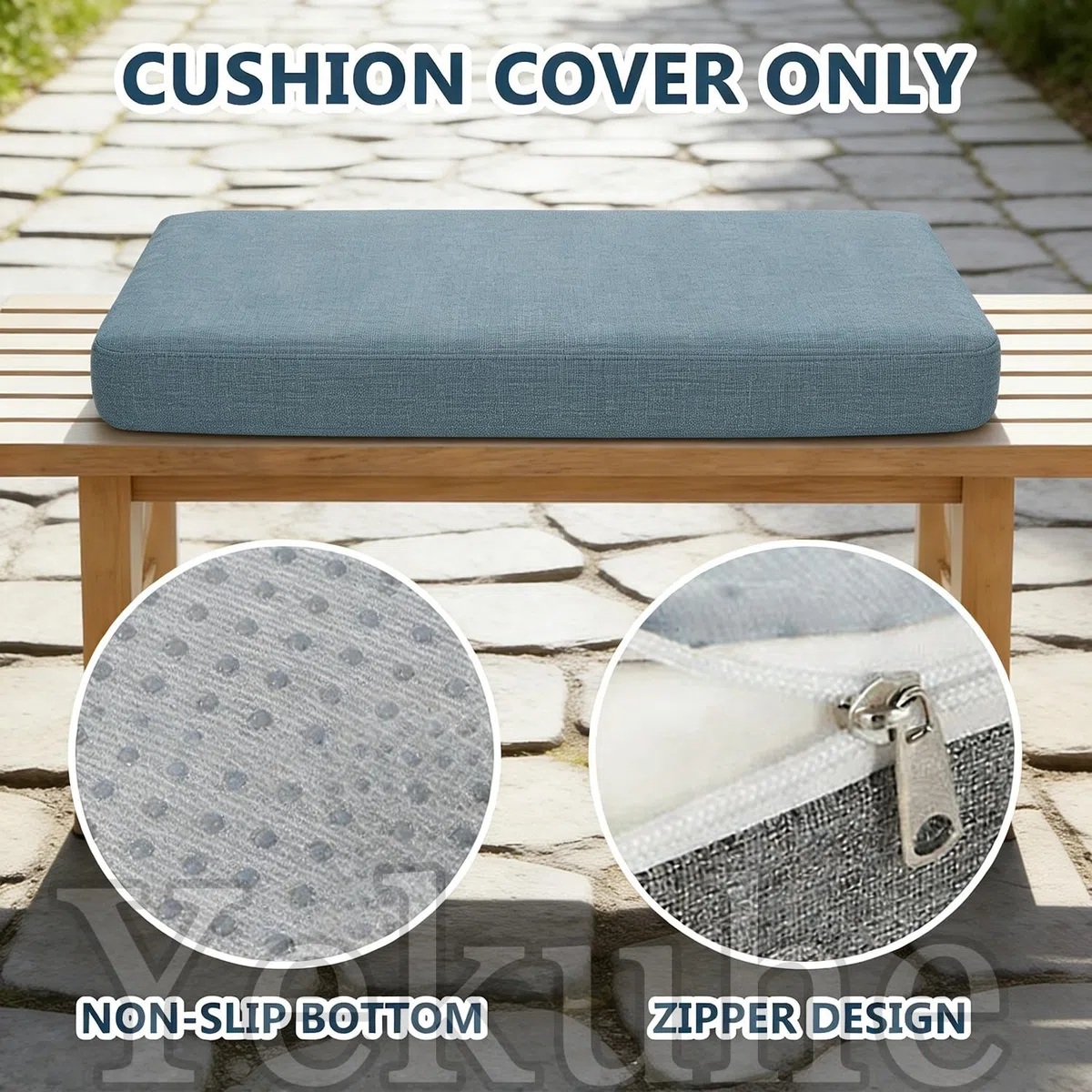 Funda de Cojines para Bancos, Tela de Lino, Antideslizante, Funda de Cojín Lavable y Desmontable, para Interiores Y Exteriores Silla De Banco Comedor Cocina(Gris,140x40x5cm)