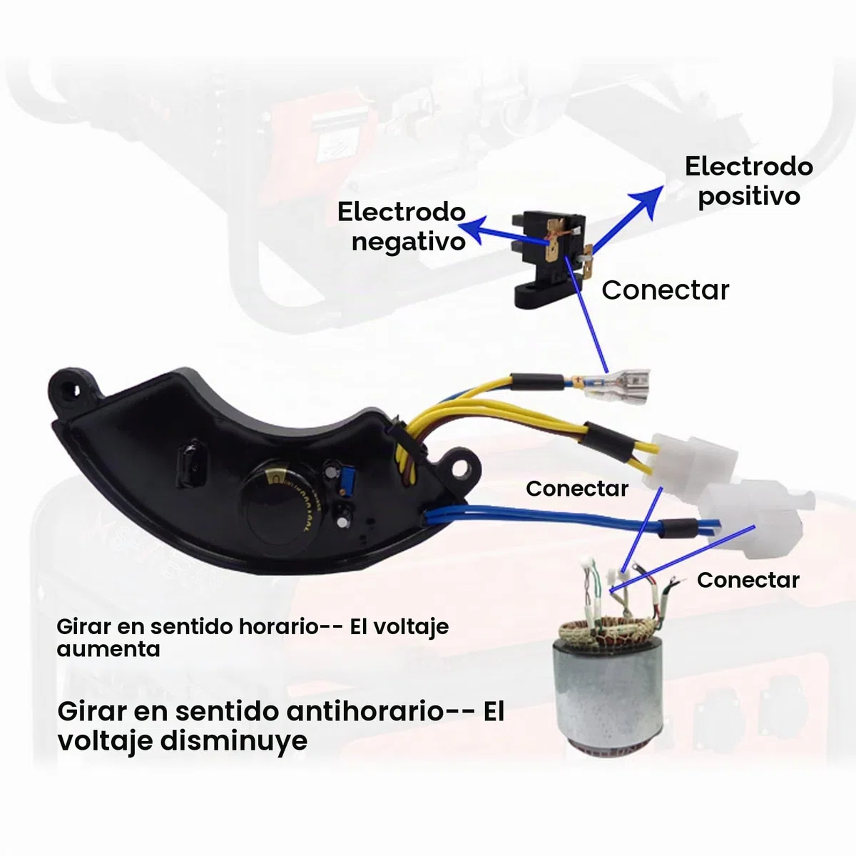 Regulador Automático de Voltaje AVR 450V 680VF para Generador de Gasolina de 6 Hilos 6.5KW-8.5KW