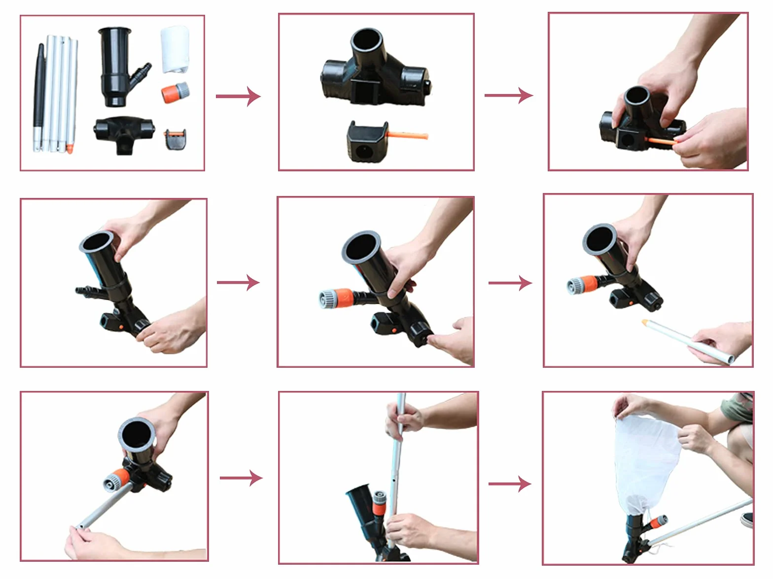 Limpiafondos Piscina Hidraulico, Aspiradora Piscina Pequeña, Kit Limpieza Piscina Desmontable, Limpiador Piscina Fondo Y Paredes Manual, Aspirador Agua Piscina Estanques para Jardin (Azul)