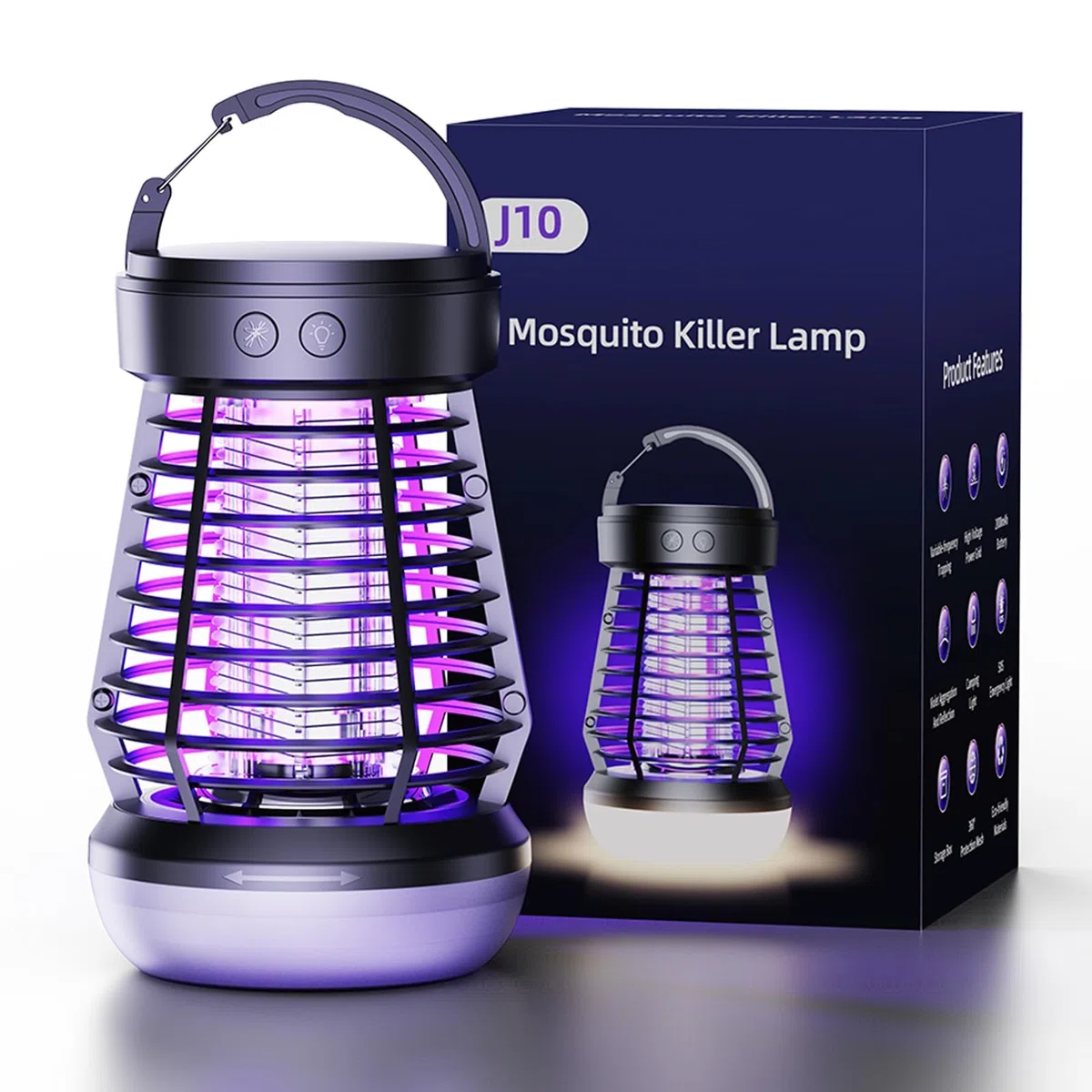 Bseical Mata Mosquitos Electrico, Portátil Lampara Antimosquitos, UV Lampara Mosquitos Electrico con Lámpara LED, Trampa para Mosquitos Eléctrica Impermeable para Uso en Interiores y Exteriores