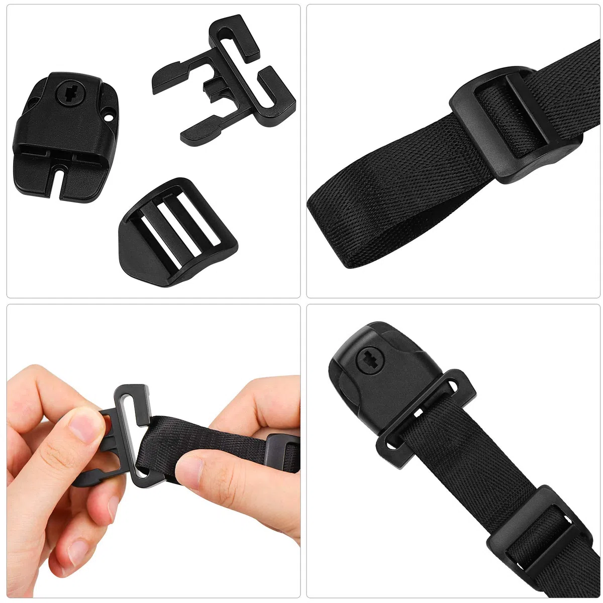 Hysagtek Juego de 8 clips de repuesto para cubierta de bañera de hidromasaje, hebillas de repuesto con llaves y accesorios, color negro