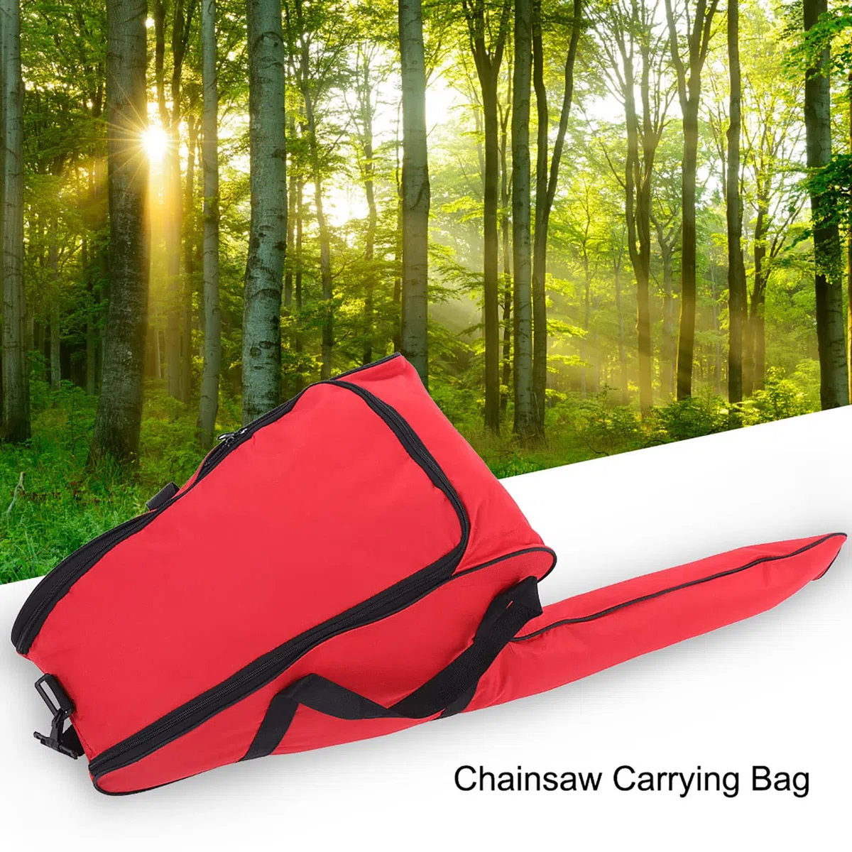 Tissting Bolsa de almacenamiento para motosierra, resistente bolsa de tela Oxford impermeable con cremallera larga y correas resistentes para herramientas de carpintería y leñadores