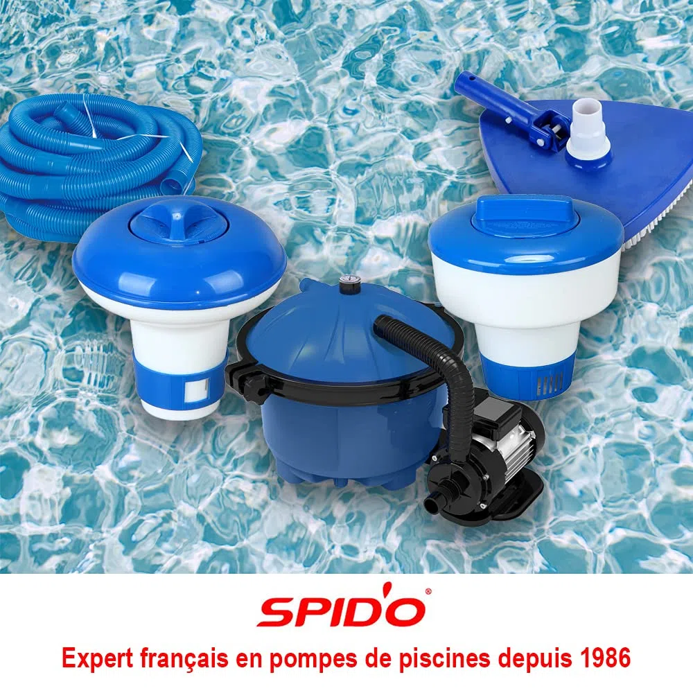 Spid'O 2976 - Cabezal de Escoba Triangular para Piscina, Azul, 12 x 27 x 22 cm