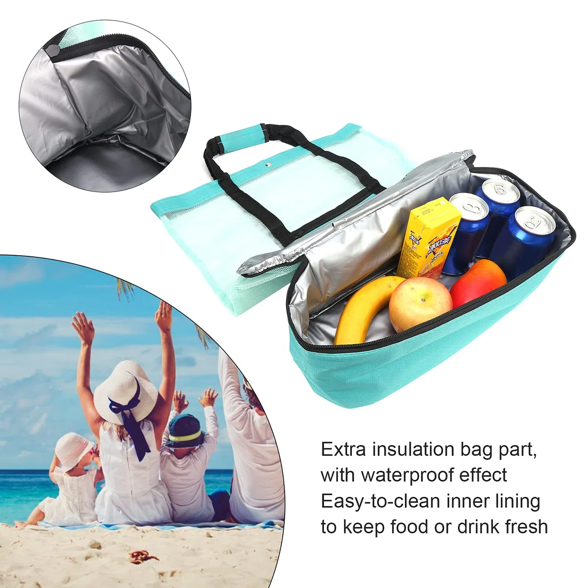 FECAMOS Bolsas de piscina y asas mejoradas, bolsas de playa y para playa, piscina al aire libre, gimnasio