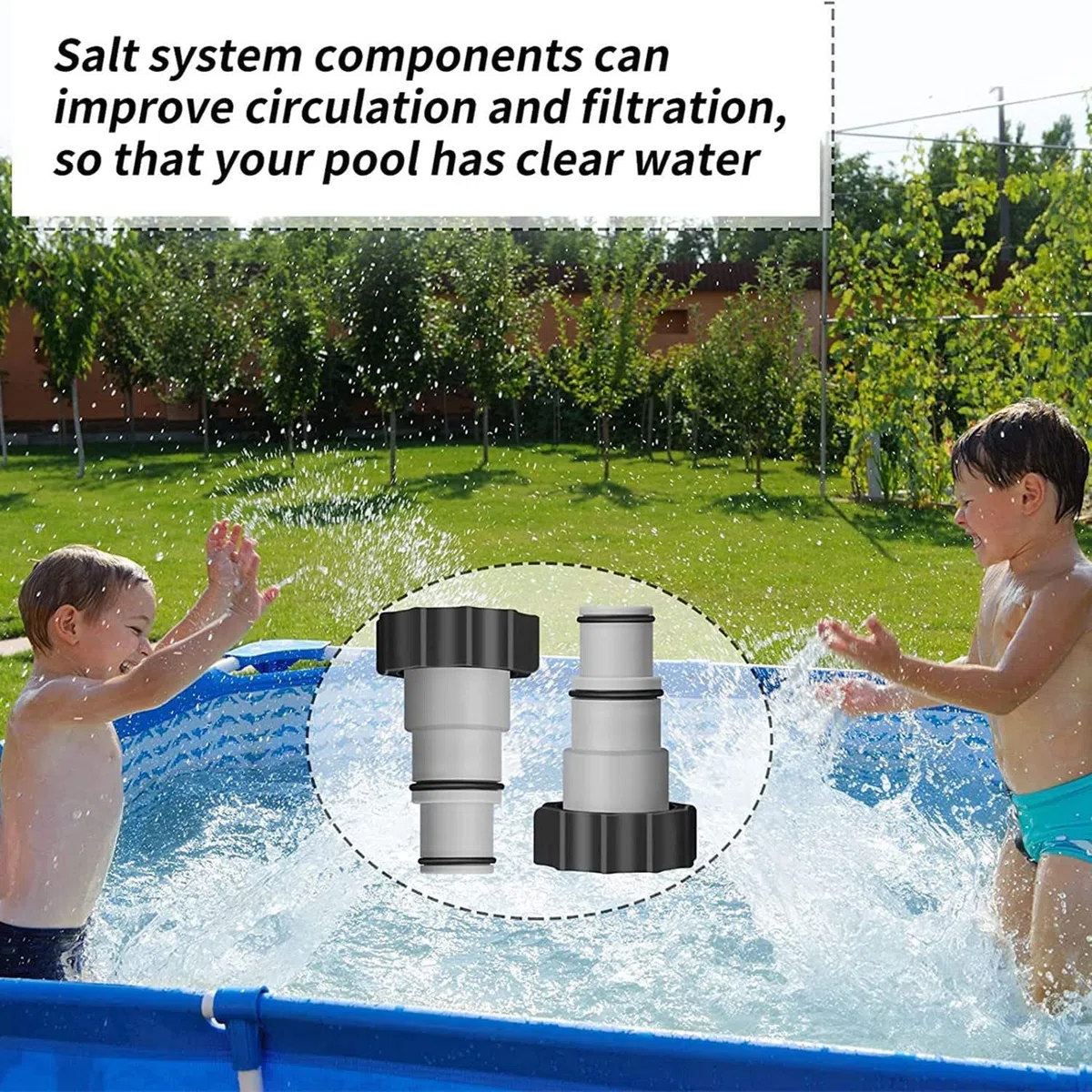 MEISO Adaptador de piscina de 4 piezas, adaptador de manguera serie Intex A con rosca, manguera de diámetro 1,5 pulgadas y 1,25 pulgadas, adaptador de bomba para juegos de piscina