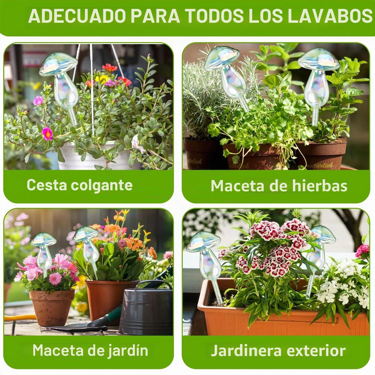 4 Piezas Bolas de Riego de Plantas, Globos de Riego para Plantas en Forma de Seta, Dispositivo Automáticos de Riego, Bolas de Riego para Macetas para Plantas de Interior/Exterior/Balcones