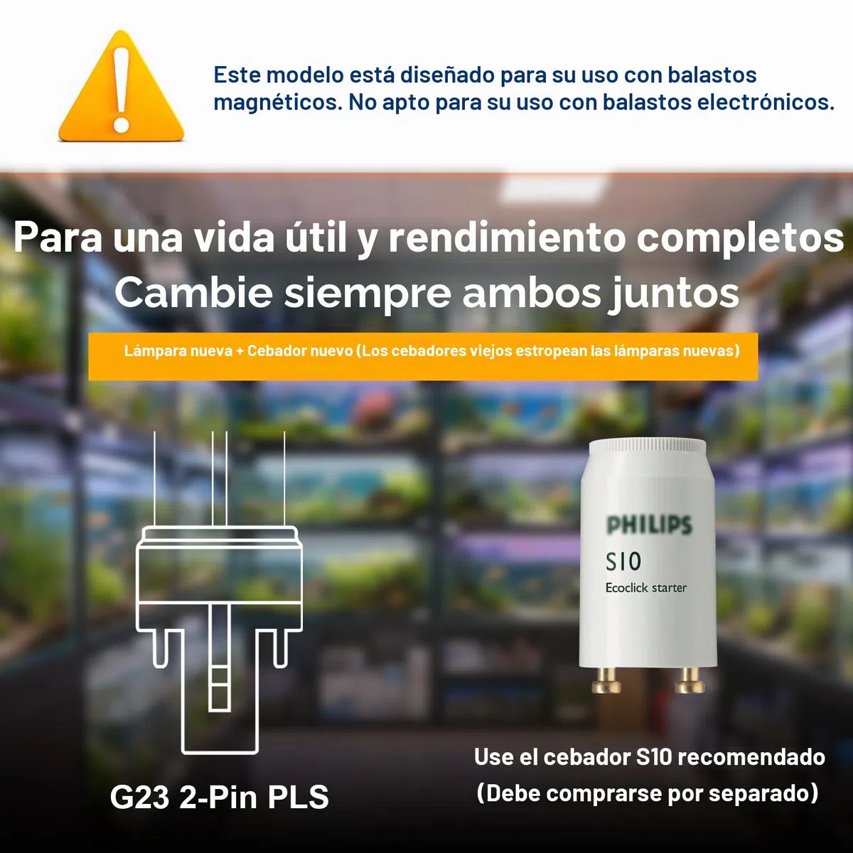 2 * 11W G23 PLS Bombilla UV de reemplazo, para máquina de filtros UVC de Estanque o clarificadores