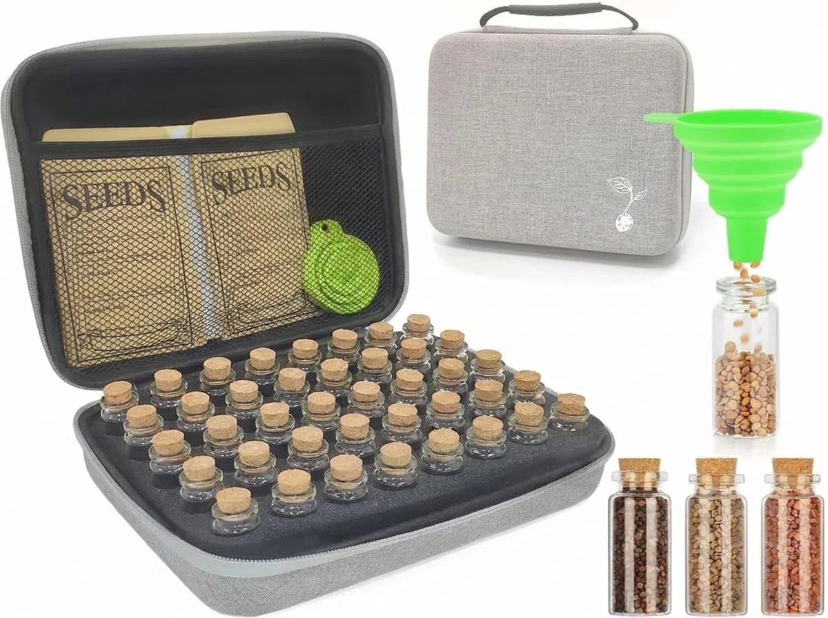 40 Ranuras Caja de Almacenamiento de Semillas,Pintura de Diamantes,Caja Organizadora de Semillas con Bolsa y Pegatinas,Organizador de Accesorios para Joyas,Manicura,Semillas