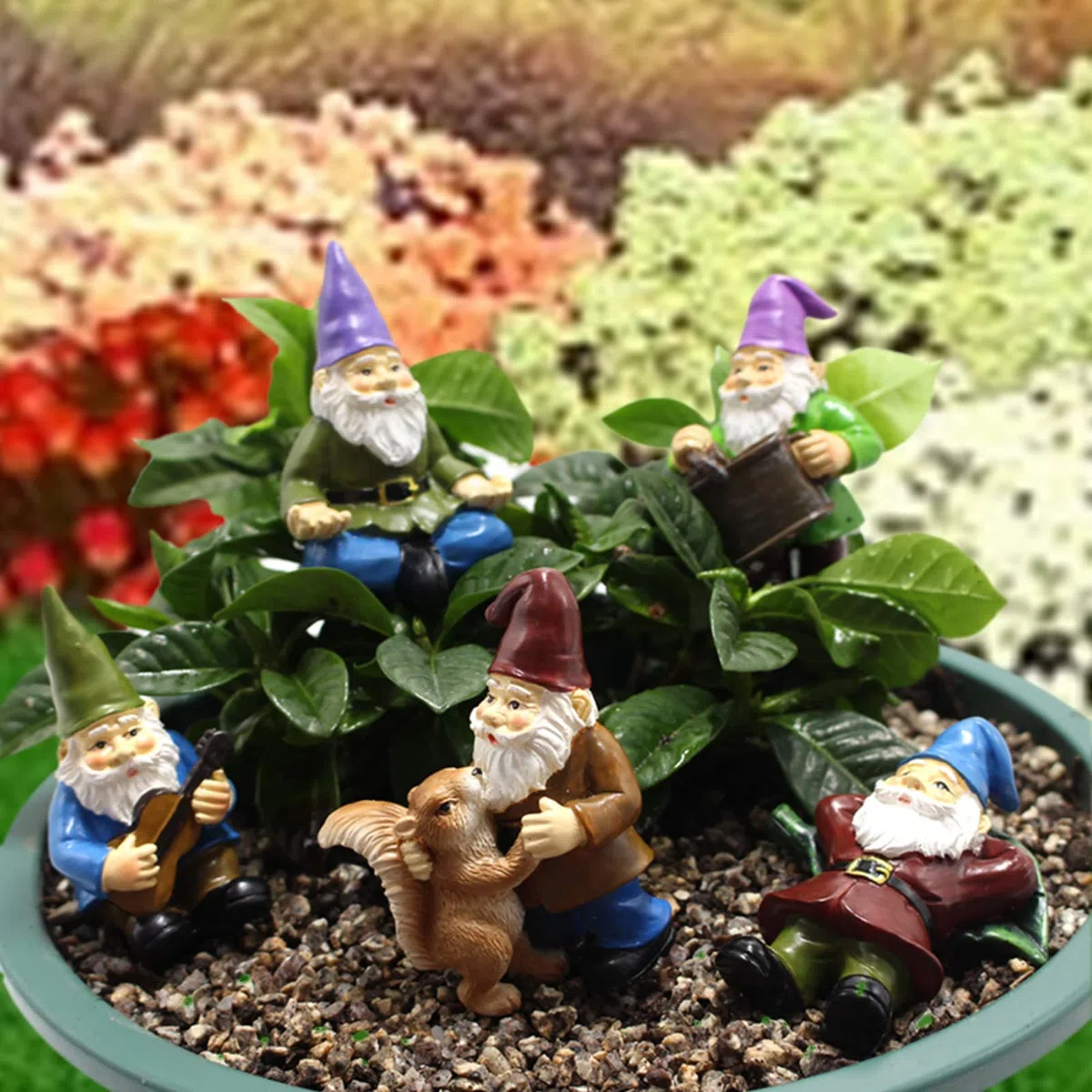WEITING figuras jardín enano en miniatura | Figuras y accesorios para macetas al aire libre o patio decoración