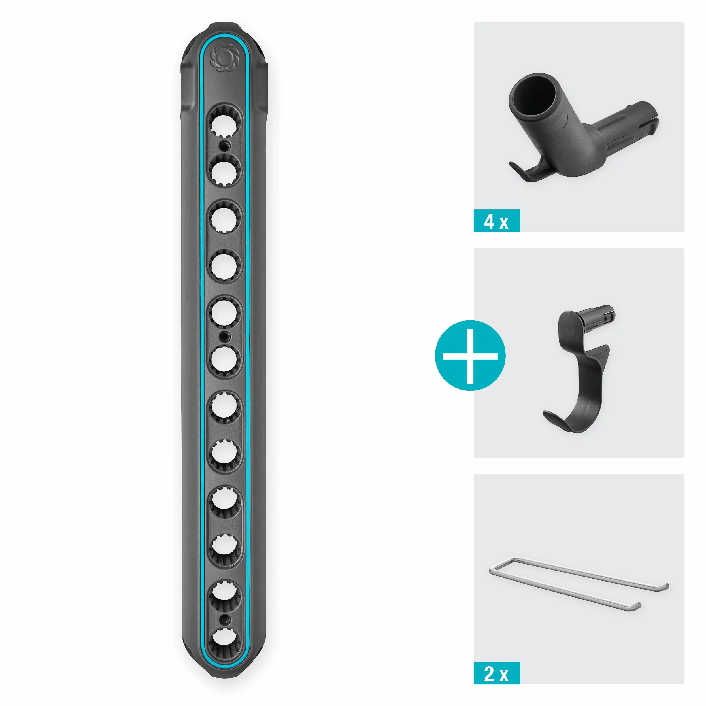 Gardena combisystem Barra de Herramientas Flex: Sistema de organización para Herramientas domésticas y de jardín, Incl. Tacos Individuales, de Material, Ampliable, equipable Individualmente (3505-20)