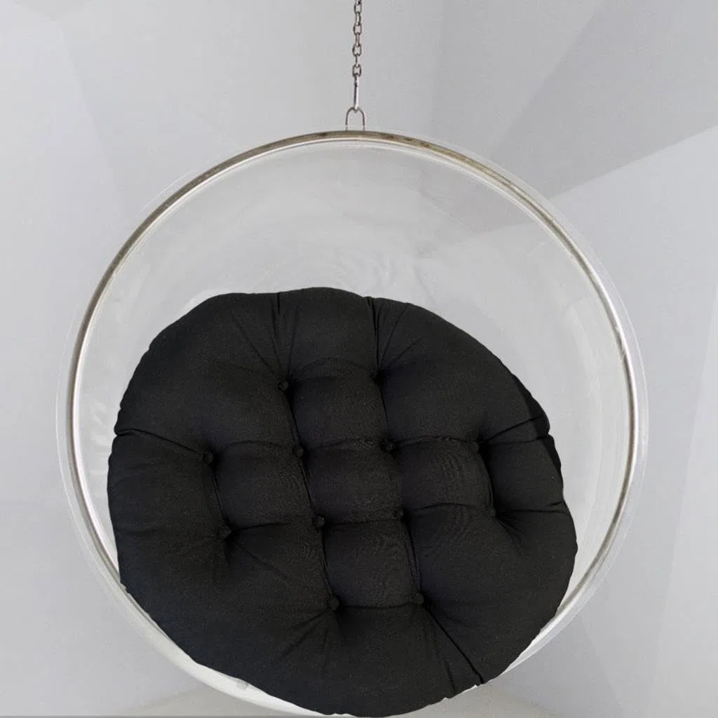 Cojín de Asiento Acolchado Grueso para Mecedoras, Sillas Colgantes Y Sillones; Acolchado Cómodo para Mecedoras, Sillas Colgantes, Jardines Y Salas de, Negro
