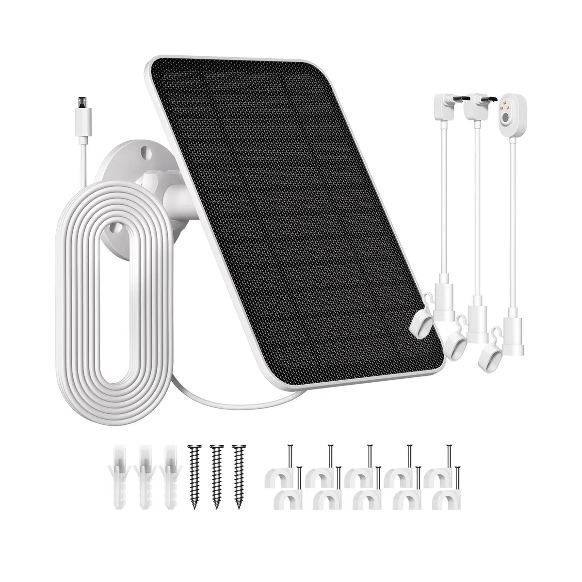 Panel solar de 5 V y 4 W compatible Arlo Pro 3/4/5,Ultra,Pro 3 Floodlight,Go 2,Essential Outdoor 2.ª generación,Essential 1.ª generación,con batería integrada de 2000 mAh y cable de alimentación de 4m