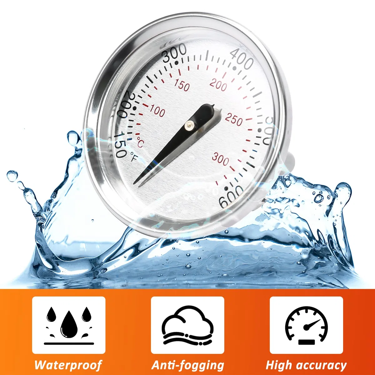 Denmay Termómetro para barbacoa de repuesto para medidor de temperatura Weber (para Weber Spirit 200 y 300 grills)