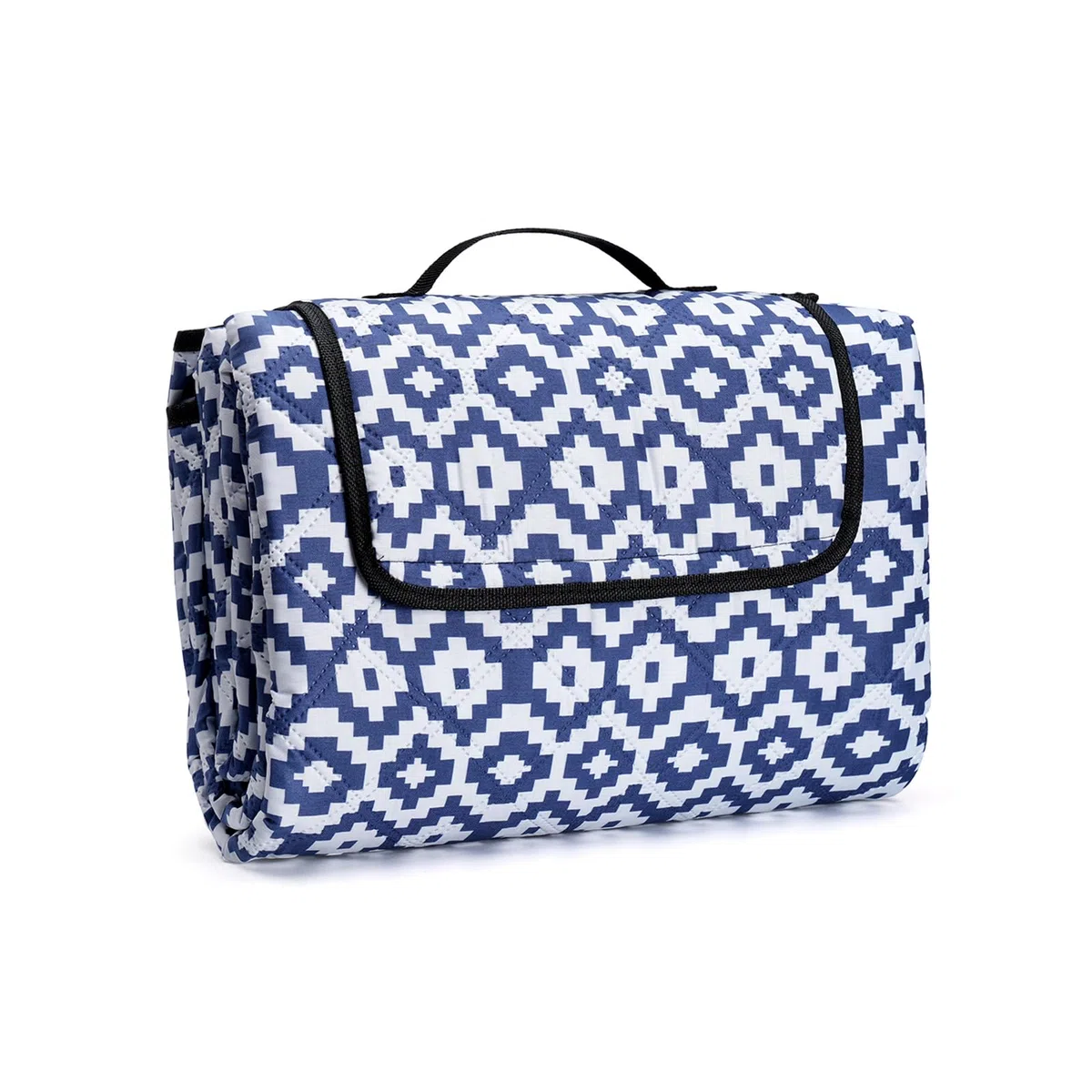 Oak & Tea Manta de Picnic Esterilla Playa Impermeable con 4 Hebillas de Esquina Manta Camping para Playa y Camping 150 x 200 cm Color Azul y Blanco