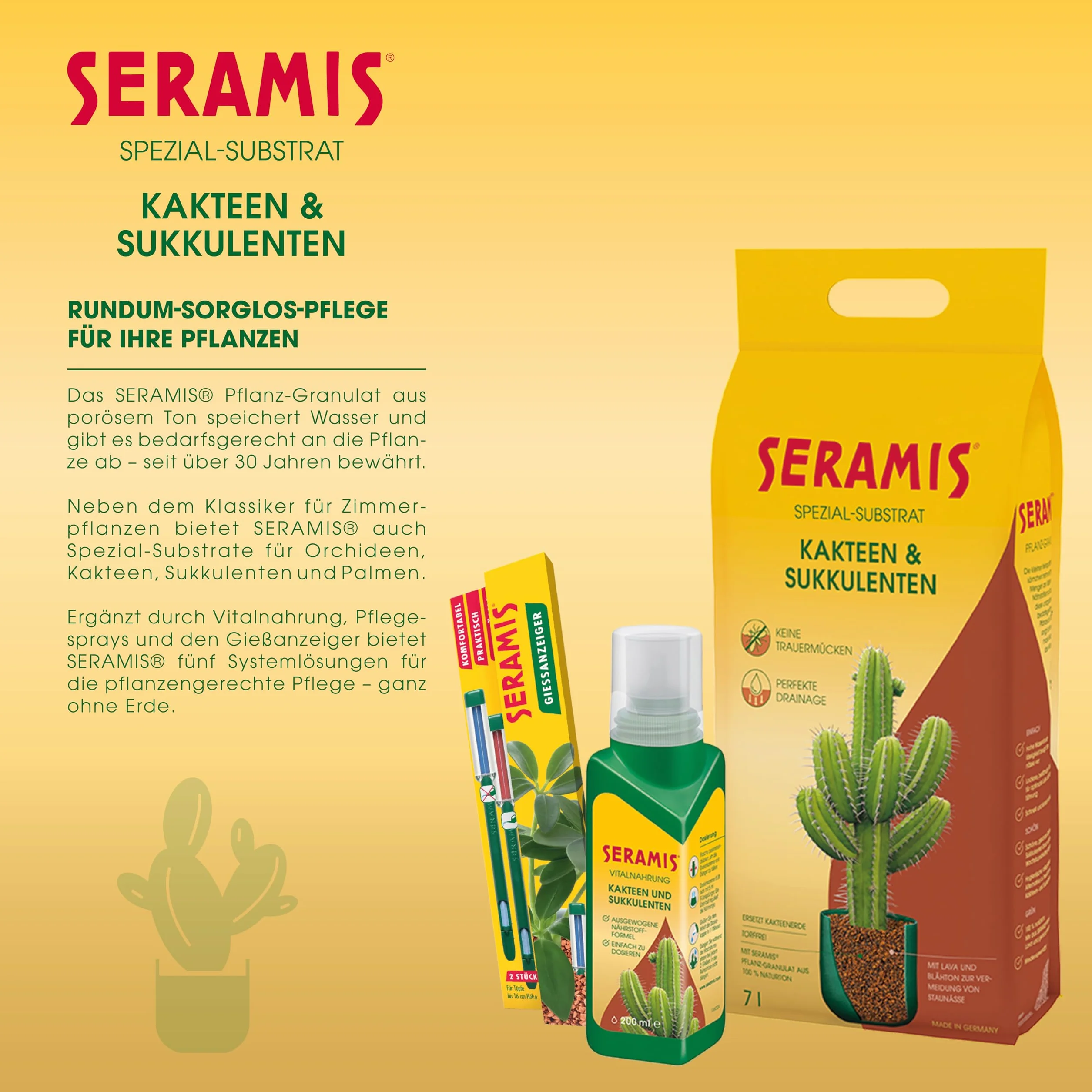 Seramis 731755 Sustrato Especial para Cactus y suculentas, Arcilla expandida, Sustituto para Tierra de Cactus para el Almacenamiento de nutrientes