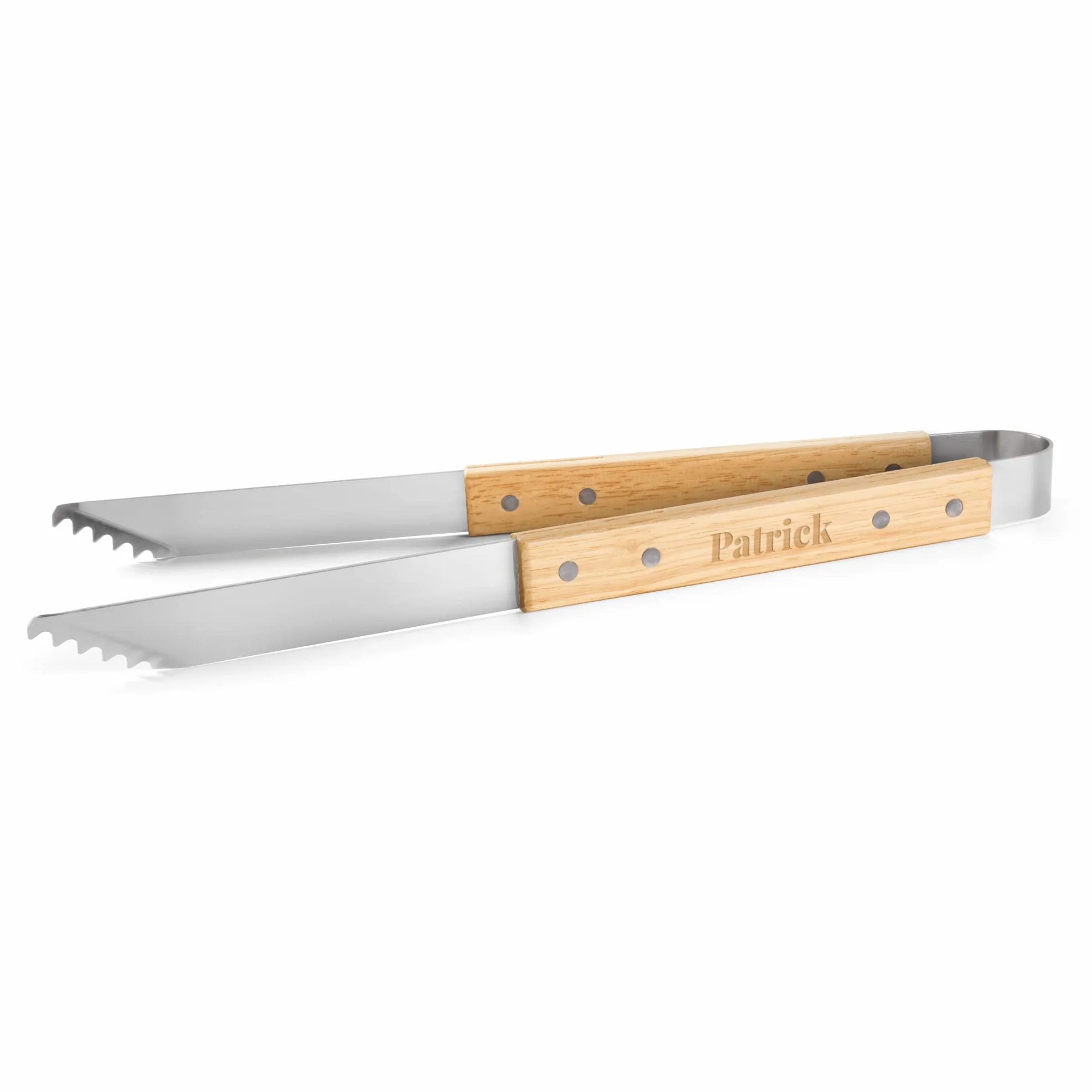 Pinzas para Barbacoa Personalizadas - Regalo para la Pascua, de Acero Inoxidable y Madera de Roble