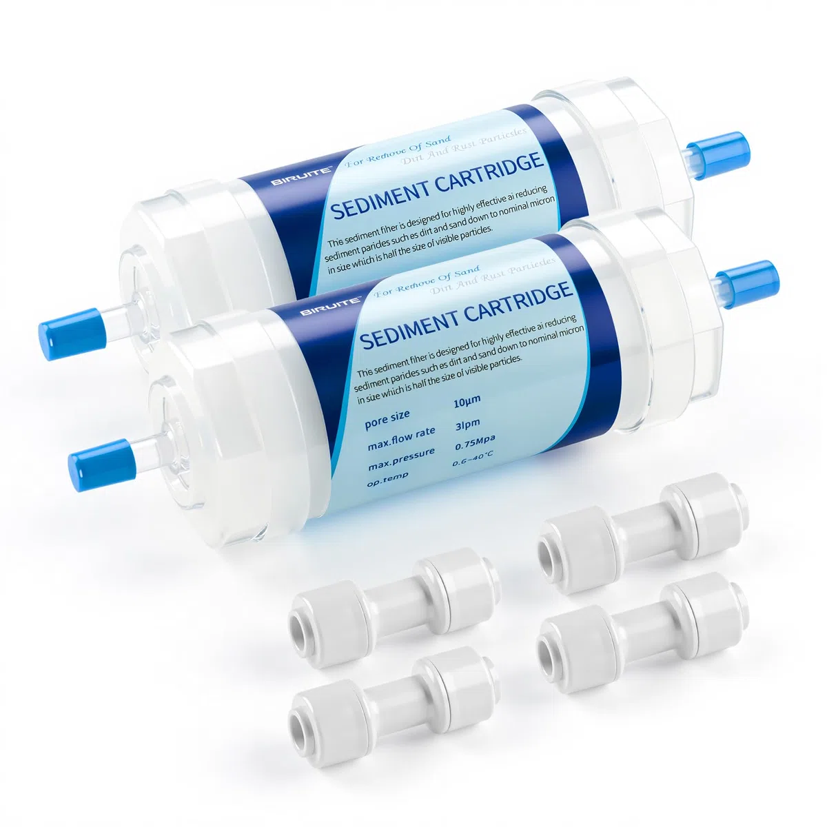 Tesmotor 2 filtros de Agua para Manguera de Polietileno de 1/4 Pulgadas, Filtro de riego para riego por Goteo y Sistema de filtración, Filtro contra Cal, óxido y Suciedad, Incluye Adaptador rápido