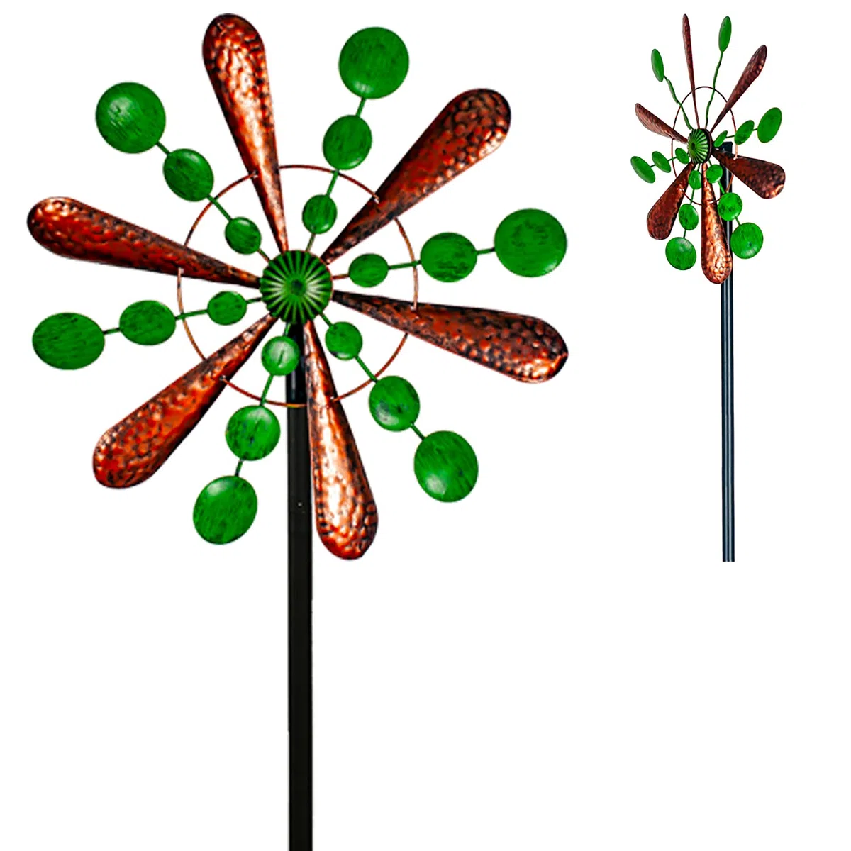 Molinillo de viento de jardín – Spinner de metal para exteriores – Molinillo de viento cinético – Decoraciones artísticas para patio al aire libre, jardín y patio – Adorno giratorio de jardín fácil de