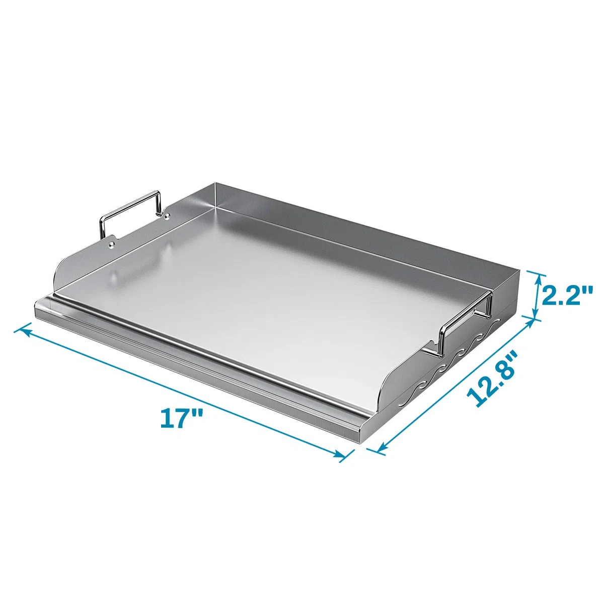 Skyflame Placa superior plana de acero inoxidable de 43,2 cm x 33 cm