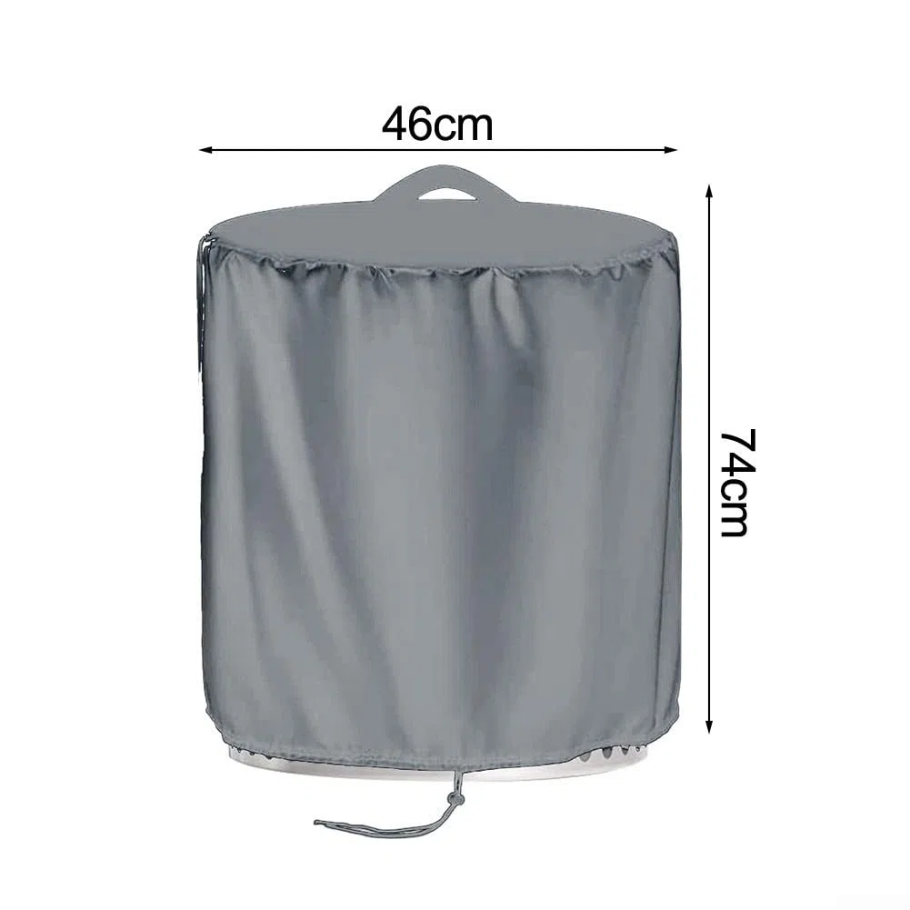 Funda para chimenea al aire libre hecha con tela Oxford 600D, impermeable y resistente al polvo, con correas ajustables para un ajuste seguro (74 x 46 cm, gris)