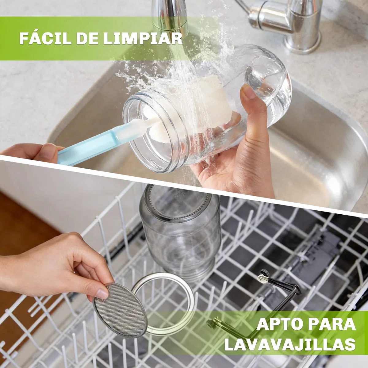 Kit de Tarros de Germinación, Kit de Brote de Semilla con 2X 750ml Frascos de Germinación, 2X Soporte, 1x Bandeja,2 Filtros de Acero Inoxidable, para Cría de Brotes