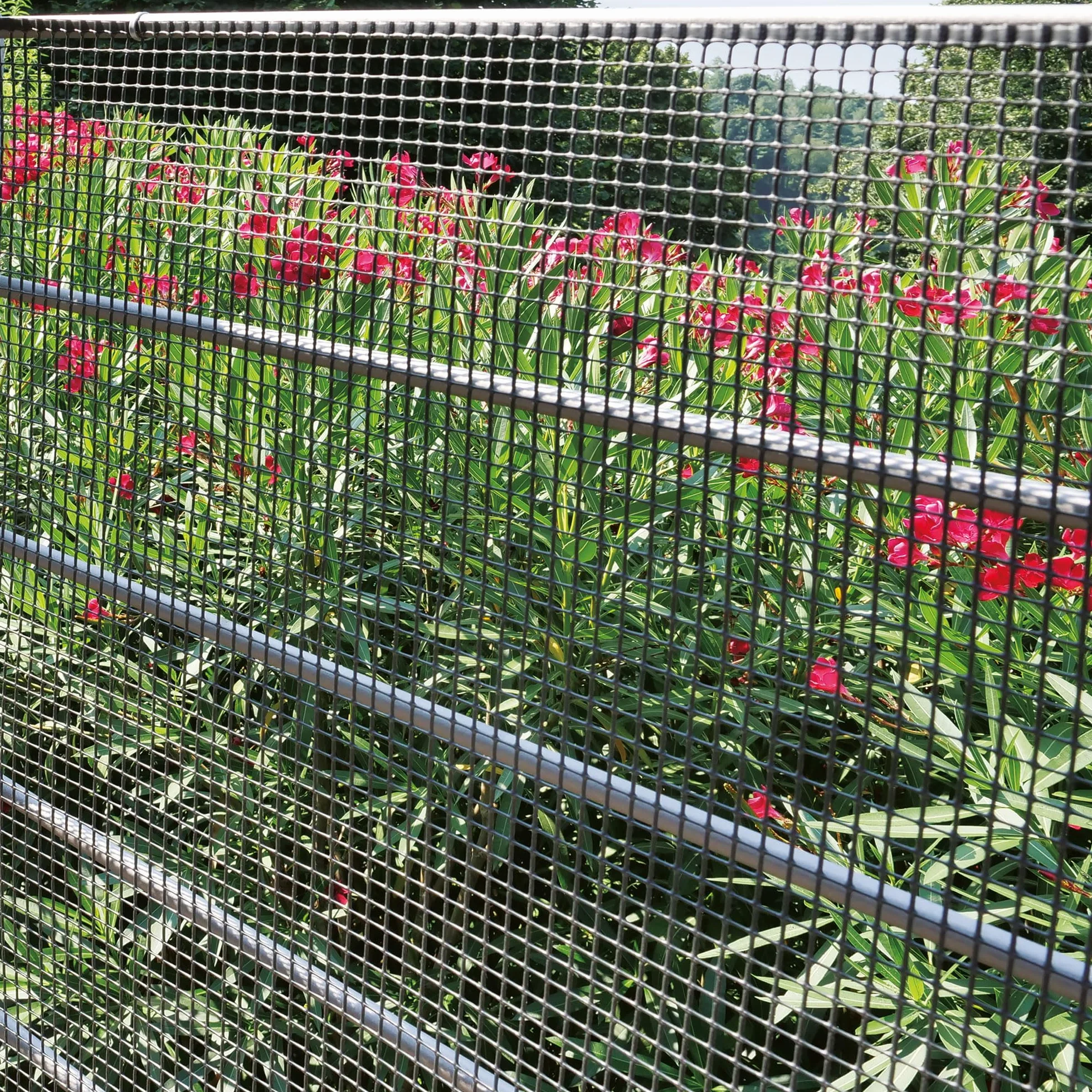 TENAX Quadra 10 Antracita 1,00x5 m, Malla de Plástico Protectora Multiuso para Balcones, Vallas y Cercados