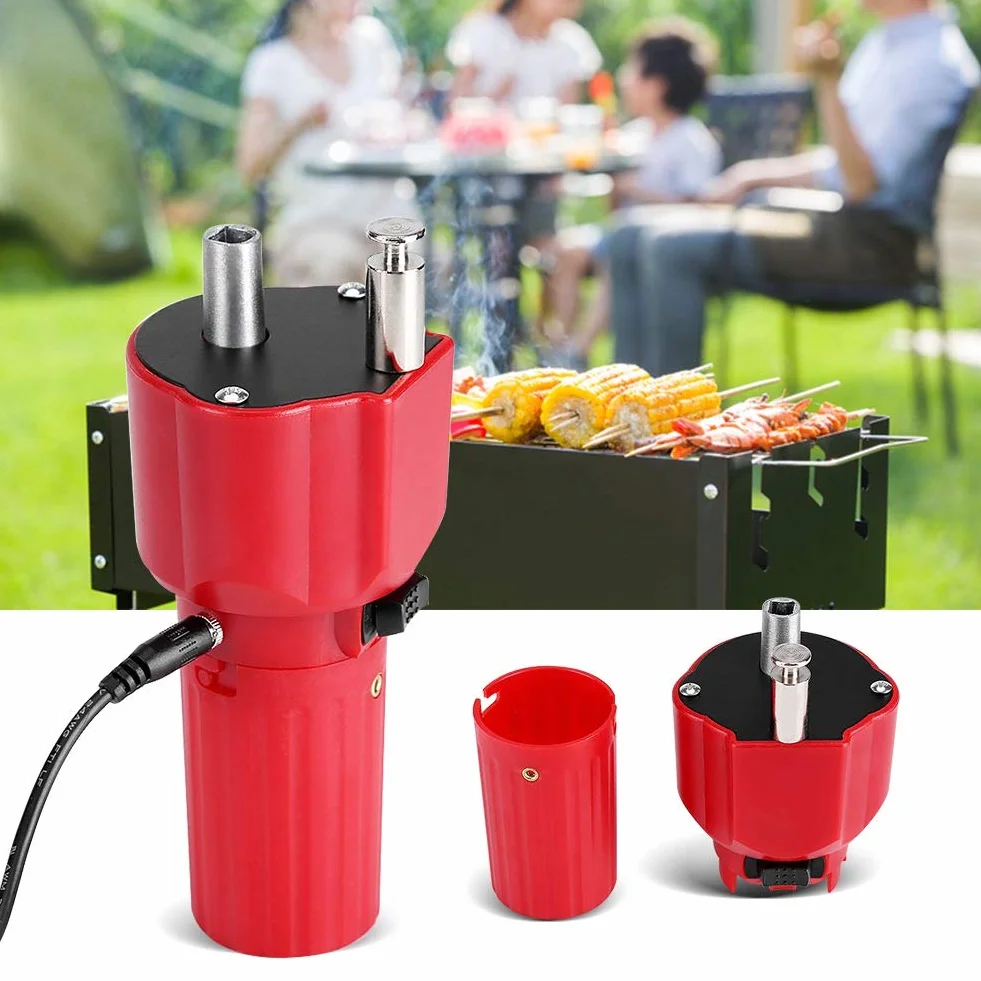 Motor de Barbacoa, Motor de Parrilla de Barbacoa, Sólida Construcción Barbacoa Grill Rotador Motor Barbacoa Asado Soporte Accesorio con Cable USB