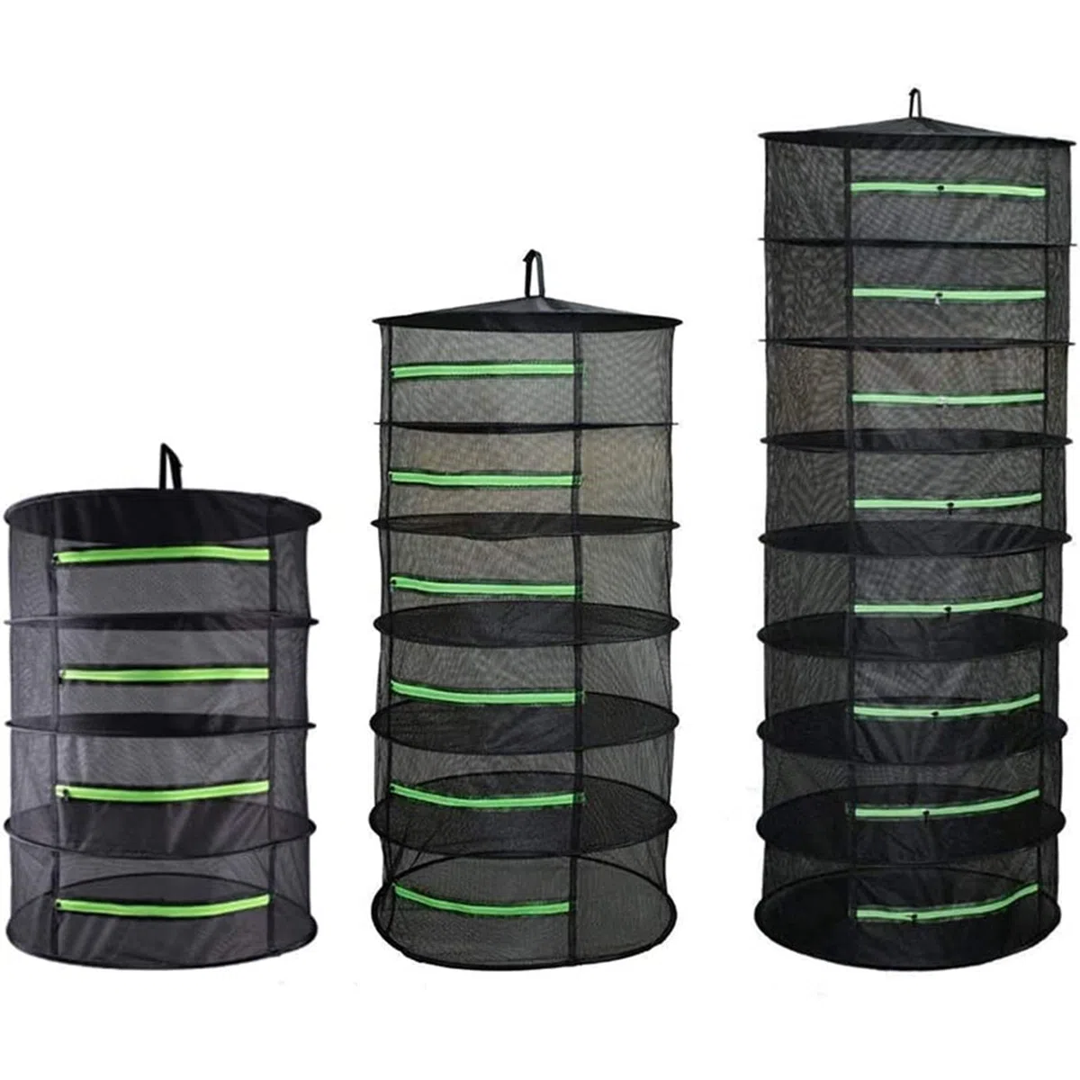 Secador Hierbas Plantas 4 Niveles Negro 60cm Plegable Colgable Exterior Interior Flores Frutas Carnes Pescado Ropa