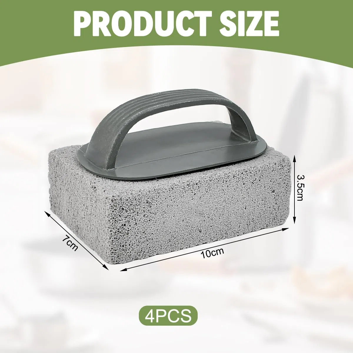 4 Piezas Piedra de Limpieza de Pómez, Bloque para Limpieza de Parrilla Bloque de Limpieza de Piedra Pómez con Asa Ladrillo de Limpieza de Parrilla para Lavabo Barbacoa Baño Piscina