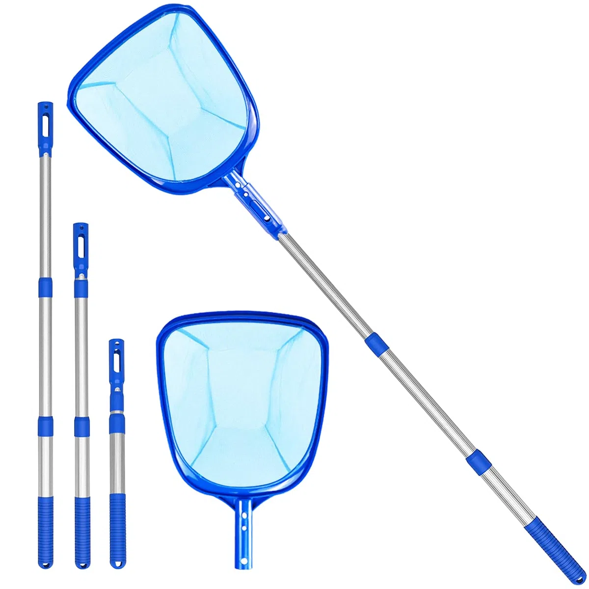 Red de Piscina, Recogehojas de Piscina Skimmer Piscina Recogehojas para Piscinas con Telescópica Poste de Aluminio,Kit Limpieza Piscina para Estanque,Bañera de hidromasaje,Spas,Natación,Hojas Y Debris