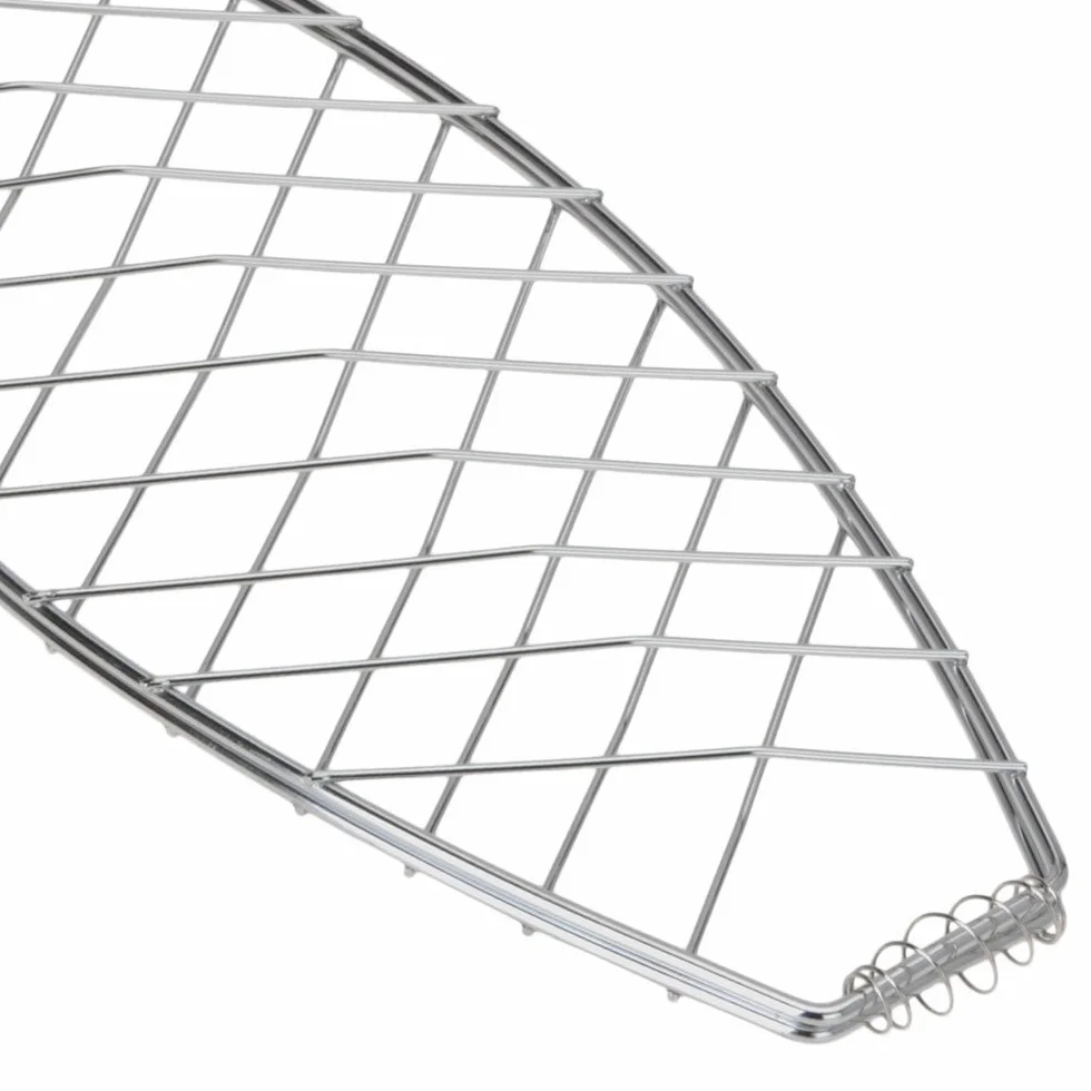 Para freír pescado | para pescado a la parrilla y espátula para pescado, soporte cesta | accesorios de barbacoa de ToCis Big BBQ, Silber mit Holzgriff (57x13 cm)