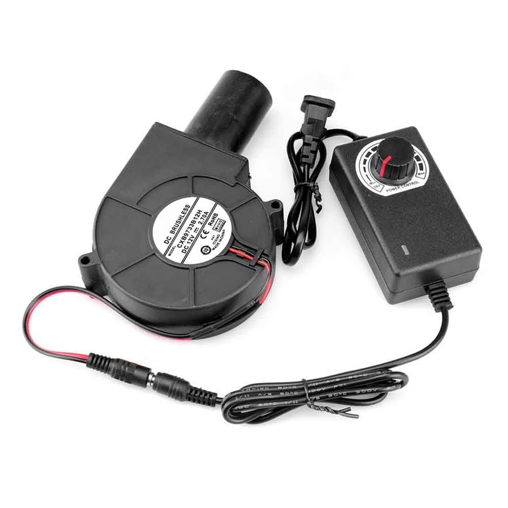 Ventilador Radial de 240 V CA Ajustable con Controlador de Velocidad Ventilador de turbina de 97 mm Ventilador para Calentadores Parrilla Barbacoa Picnic