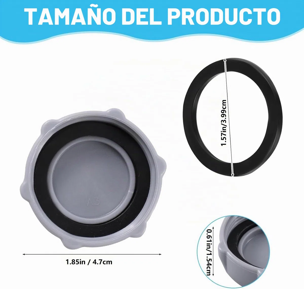 GZWY Tapa de válvula de drenaje de piscina, accesorios de piscina para Bestway P6H1158 tapón de válvula de drenaje para P01006 cubiertas de repuesto para piscina sobre el suelo, piezas de repuesto