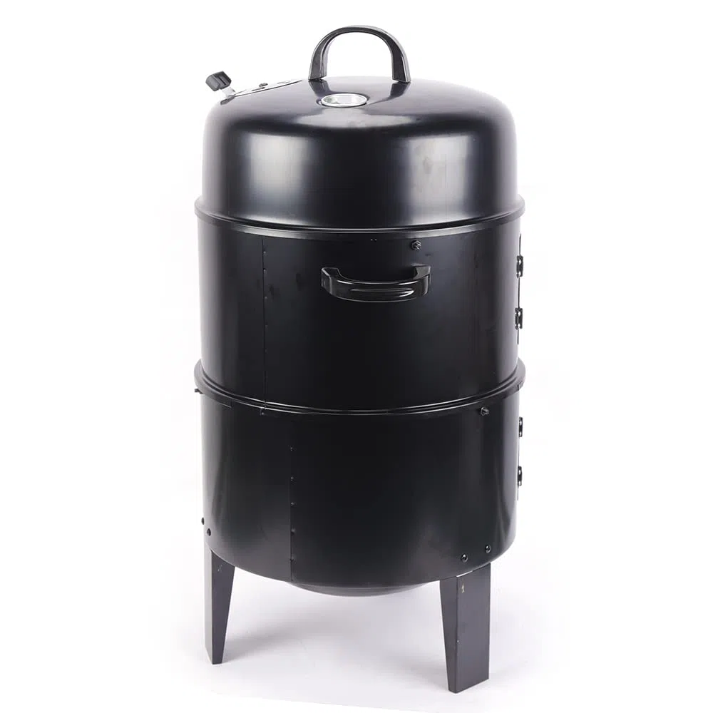 Barbacoa de Carbón Vegetal con Tapa 3 en 1, Desmontable Negro 40 Cm
