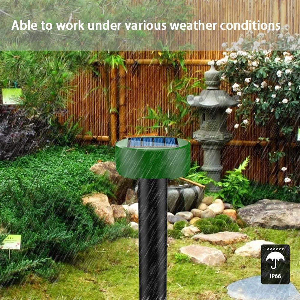 4X Ahuyentador de Topos,Ahuyentador de Ratas,Repelente Ultrasónico de Ratones,Repelente Solar De,Impermeable Repelente de Topo Solar para Jardin y Cámping,Anti Topos, Serpientes - Circular