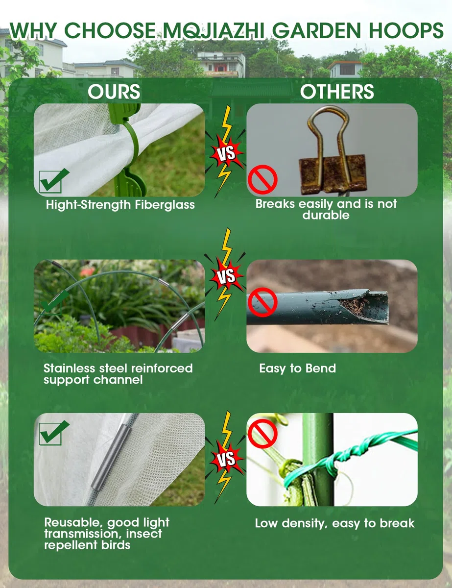 60 Piezas Arcos para Invernadero, Gardenaros Invernadero para Cultivar Túneles, Ajustable Libre de óxido de Plantas de Jardín Cama de Apoyo Aros, DIY Planta de Apoyo de Estacas de Jardín